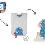 Bavoir maternelle à enfiler avec poche de rangement (camions de pompier)