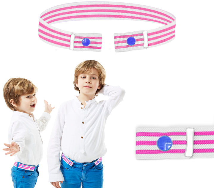 Magic belt without buckle (Made in France) Pink Stripes 