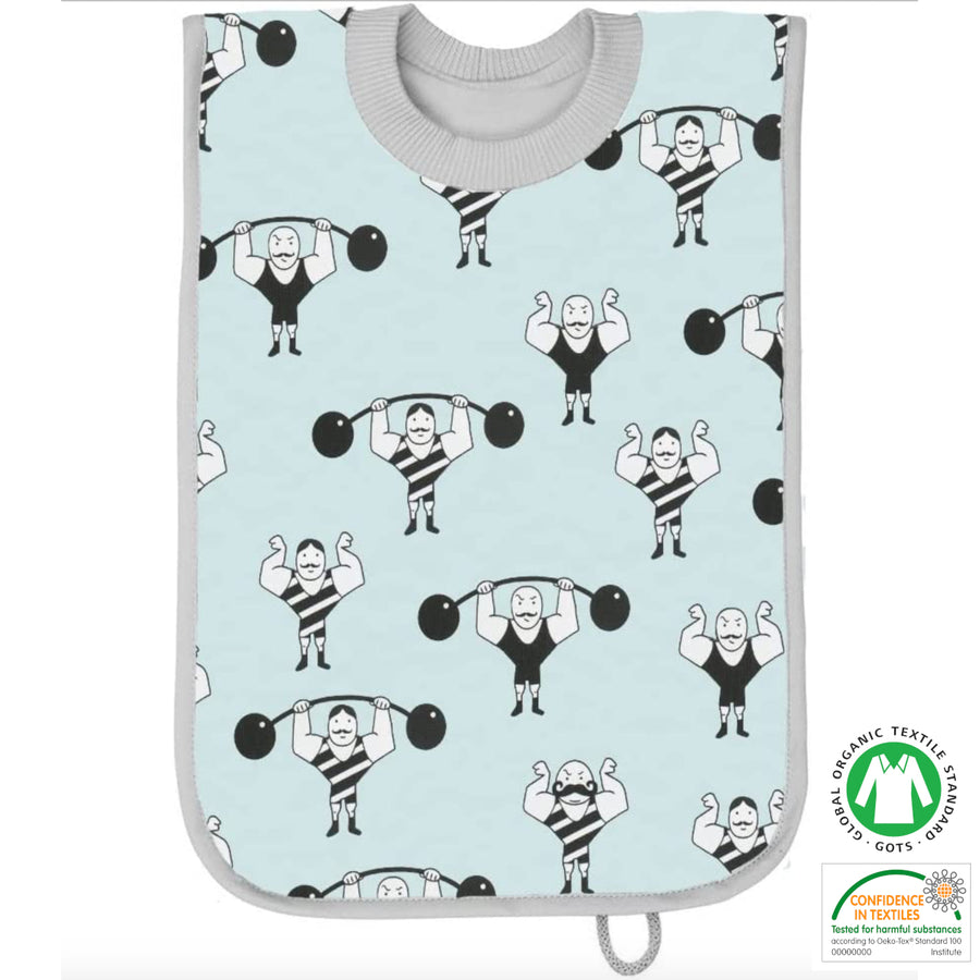 Maternal bib to put on with storage pocket (strong little ones), organic cotton oekotex