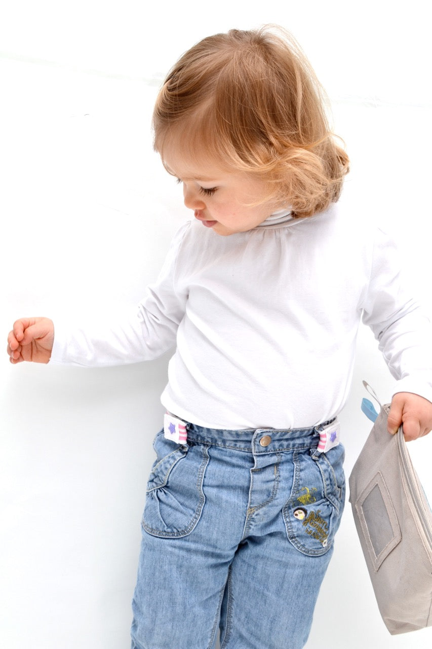 Ceinture magique sans boucle (Fabriquée en France) Rayée Rose