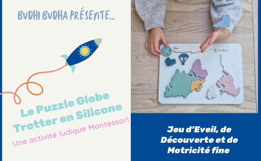 Puzzle Mapemonde en Silicone (Continents et Mers du Monde) Jeu d'apprentissage Montessori